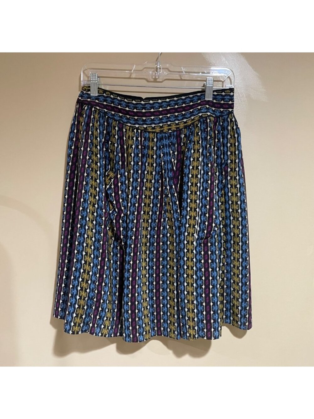 Etcetera multicolored geometric print skirt silk
